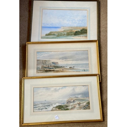 1162 - Signed watercolours to include Edward Hargitt (1835 - 1895) Watercolour, Whitby from Mulgrave Park, ... 