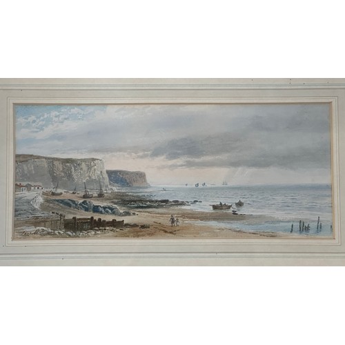 1162 - Signed watercolours to include Edward Hargitt (1835 - 1895) Watercolour, Whitby from Mulgrave Park, ... 