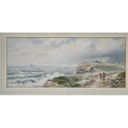 1162 - Signed watercolours to include Edward Hargitt (1835 - 1895) Watercolour, Whitby from Mulgrave Park, ... 