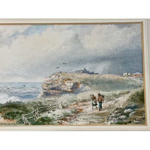 1162 - Signed watercolours to include Edward Hargitt (1835 - 1895) Watercolour, Whitby from Mulgrave Park, ... 