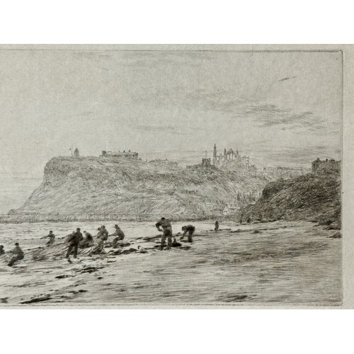 1164 - William Lionel Wyllie (1851 – 1931) Two etchings, one of a fisherman on the beach at Whitby and the ... 