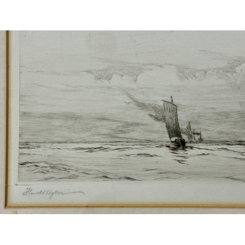 1165 - Harold Wyllie (1880 – 1973) son of the marine artist William Lionel Wyllie. Etching of ship at sea. ... 