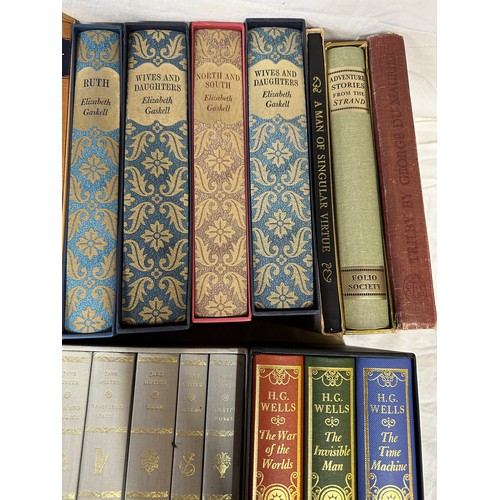 801 - Folio Society. Jane Austen boxed set of 7 novels, with H. G. Wells Classics of Science Fiction 3
vol... 