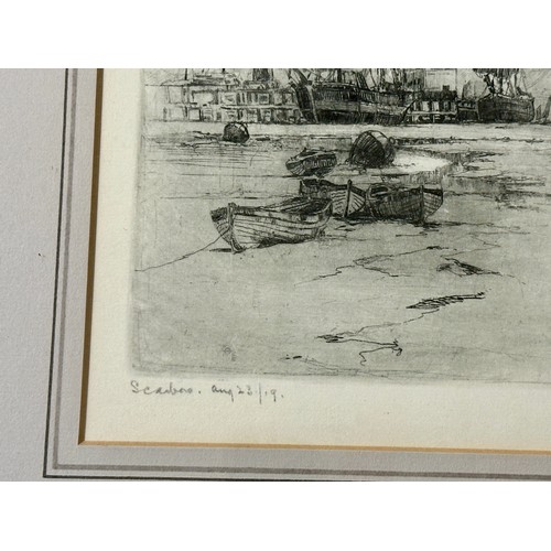 1168 - Frank Henry Mason (1875-1965) an etching of 'Scarborough', pencil signed, titled and dated Aug 23 19... 