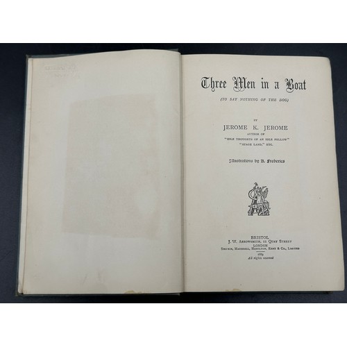 785 - Jerome K Jerome ‘Three Men in a Boat’, illustrations by A. Frederics. J. W. Arrowsmith, Bristol, 11 ... 