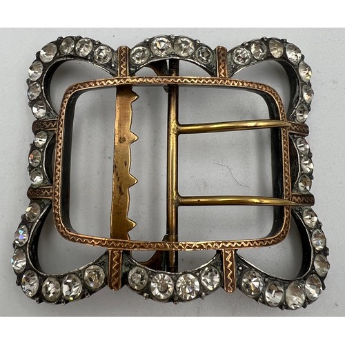 437 - A good quality early 19thC paste set buckle. Approximate size 7cm x 5.5cm.