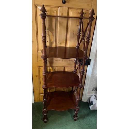 46 - A Victorian mahogany four height watnot. 148cm h x 51cm w x 41cm d.