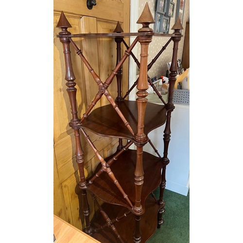 46 - A Victorian mahogany four height watnot. 148cm h x 51cm w x 41cm d.