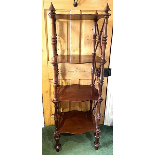 46 - A Victorian mahogany four height watnot. 148cm h x 51cm w x 41cm d.