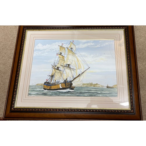 1171 - Barry Lawson watercolour of sailing ship off Whitby. Signed Barry Lawson ‘98. Sight size 32cm x 47cm... 