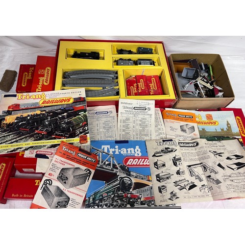 815 - A large quantity of Tri-ang railway Locomotives, Wagons and accessories to include R3 Electric Goods... 