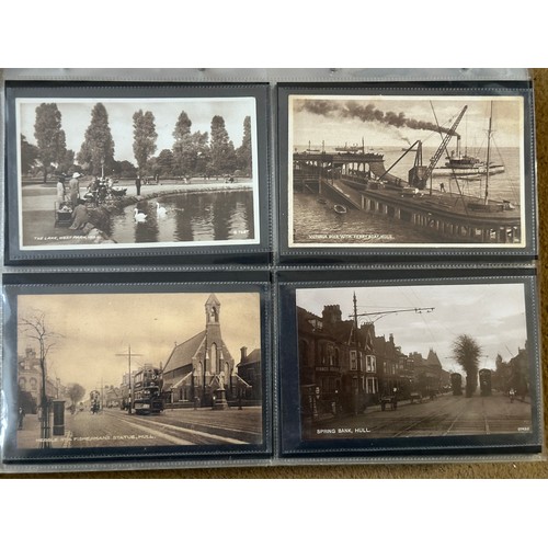 765 - Local Hull interest : An album of Hull Post Cards to include black and white photo and coloured card... 