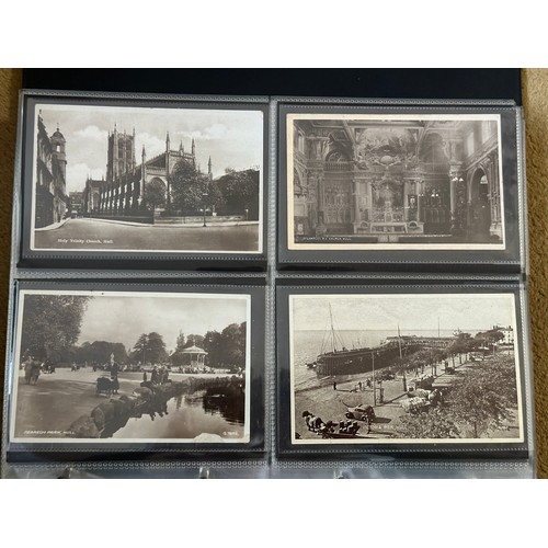 765 - Local Hull interest : An album of Hull Post Cards to include black and white photo and coloured card... 