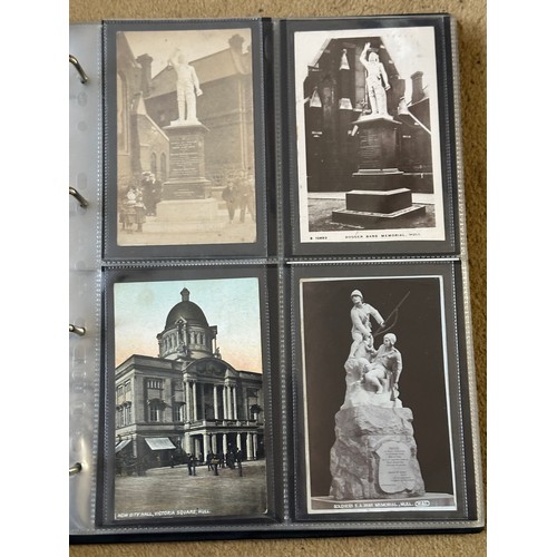 765 - Local Hull interest : An album of Hull Post Cards to include black and white photo and coloured card... 