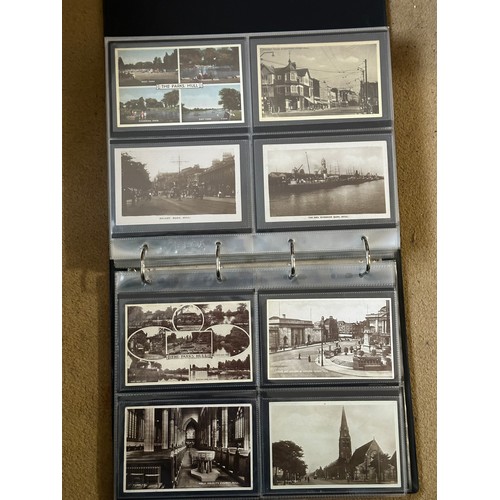 765 - Local Hull interest : An album of Hull Post Cards to include black and white photo and coloured card... 