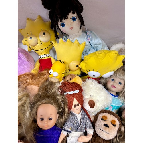 818 - Vintage toys to include 5 x Max Zapf, The Simpsons Dan-Dee International, Care Bear,  2 x Fisher Pri... 