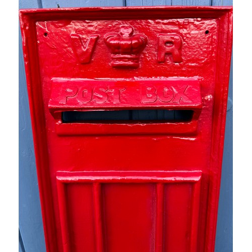 151 - A vintage reproduction cast alloy Post Box front with V.R. lettering to top approx 70.5cm h 26.5cm w... 