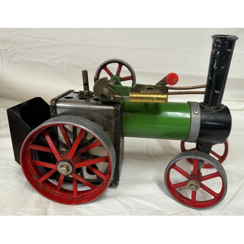 816 - An original vintage Mamod live steam model Steam Tractor TE1A Traction Engine along with a scratch b... 