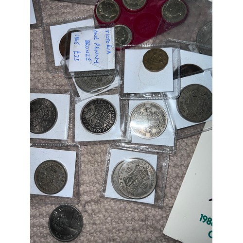 632 - A selection of mainly pre-decimal British coins to include some 1937 cased specimen coins (11 of 15)... 