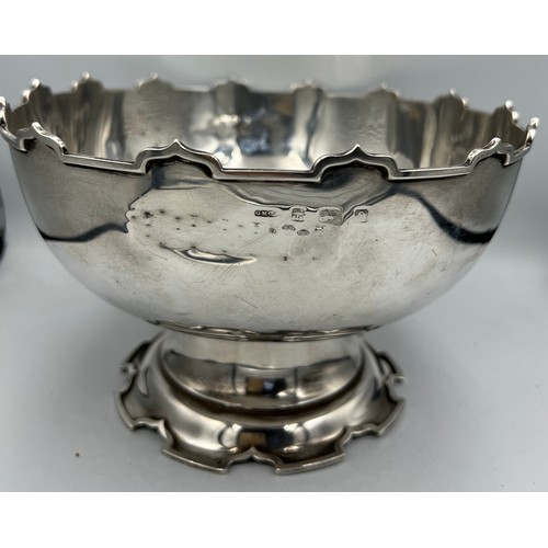 674 - A silver rose bowl, 20cm d. Weight 545gm. Birmingham 1938, maker Gorham Manufacturing Co.