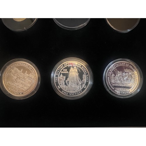 630 - Coins to include a boxed Nelson proof coin set comprising 24ct gold British Virgin Islands 50 dollar... 