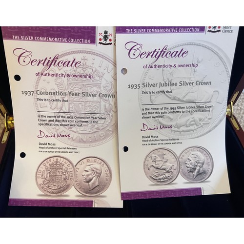 631 - Coins to include commemorative crowns, 1935, 1977 and 1837 with a 1937 and 1935 certificate, a 2006 ... 