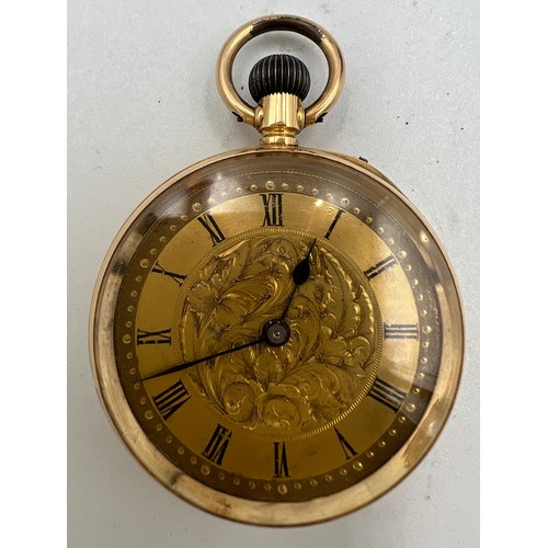 522 - An 18 carat gold ladies pocket watch. 3cm d.