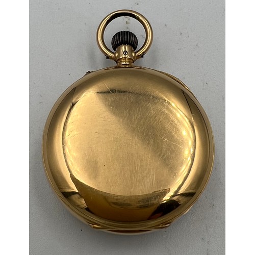 522 - An 18 carat gold ladies pocket watch. 3cm d.