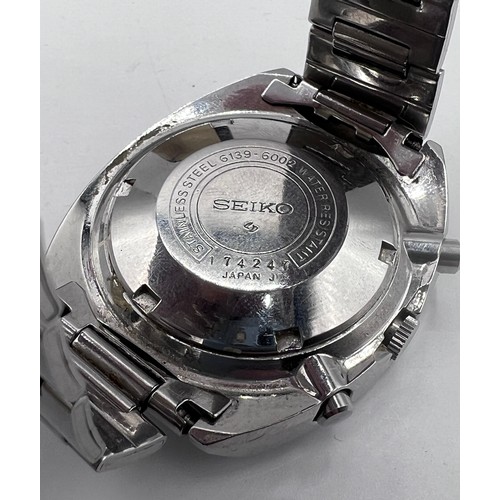 533 - Seiko 'Pogue' chronograph automatic stainless steel gentleman's wristwatch, reference no. 6139-6002,... 