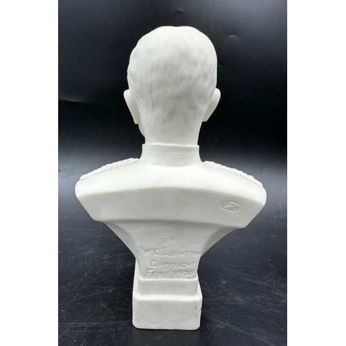 182 - A Robinson Leadbeater Parian bust of Lord Kitchener by W.C. Lawton, copyright Feb 9th 1900 approx. 2... 