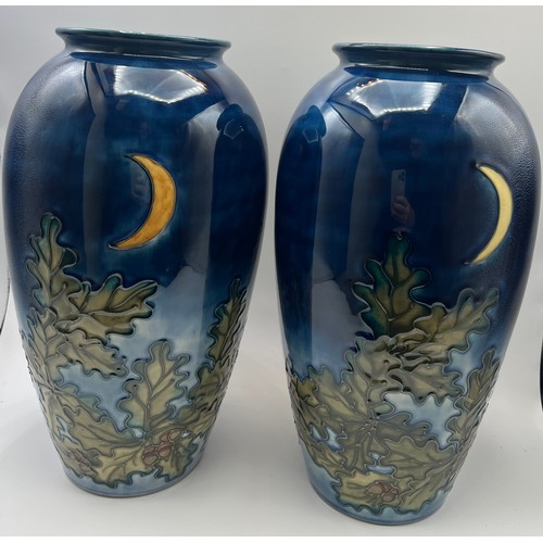 193 - Two Moorcroft limited edition “Eagle Owl” vases by Sally Tuffin. 32cm h. 377/500 and 375/500.