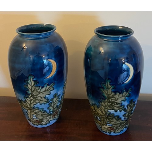 193 - Two Moorcroft limited edition “Eagle Owl” vases by Sally Tuffin. 32cm h. 377/500 and 375/500.