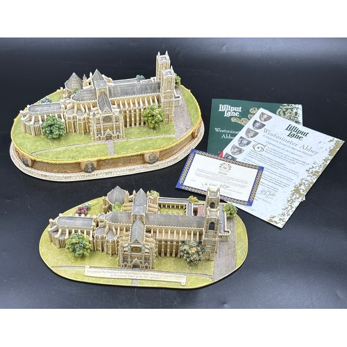 198 - Two Lilliput Lane Sculptures of Westminster Abbey, first a Millennium Special edition to celebrate a... 