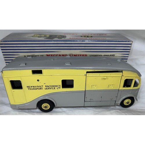 831 - A boxed Dinky No. 979 Racehorse Transporter Newmarket Racehorse Transport Service including two Hors... 