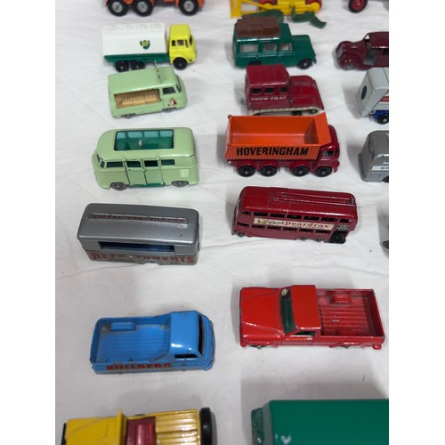 838 - A quantity of mostly Lesney/ Matchbox diecast toys to include various cars, tractors, trucks, buses,... 