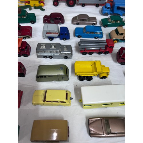 838 - A quantity of mostly Lesney/ Matchbox diecast toys to include various cars, tractors, trucks, buses,... 