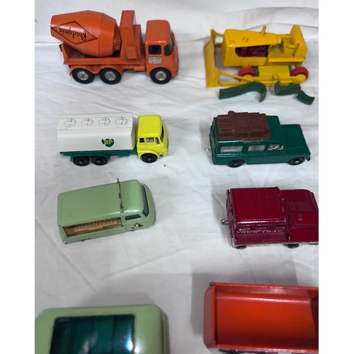 838 - A quantity of mostly Lesney/ Matchbox diecast toys to include various cars, tractors, trucks, buses,... 