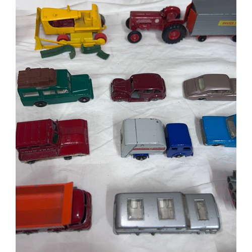 838 - A quantity of mostly Lesney/ Matchbox diecast toys to include various cars, tractors, trucks, buses,... 