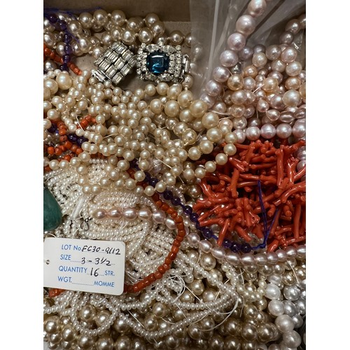 375 - A large quantity of cultured and simulated pearl necklaces, coral etc.