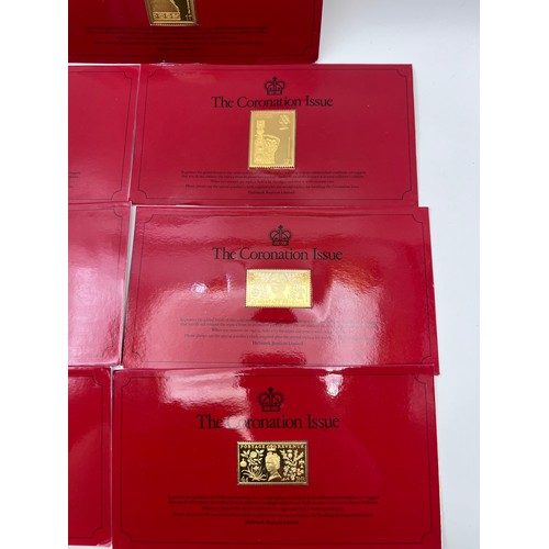 620 - The Coronation Issue, collection of commemorative gilt silver stamps. 'The Coronation Issue' 1953-19... 