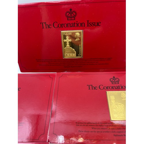 620 - The Coronation Issue, collection of commemorative gilt silver stamps. 'The Coronation Issue' 1953-19... 