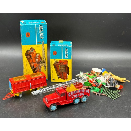 842 - Corgi toys No. 1121 Chipperfield's Circus Crane Truck together with Chipperfield's animal circus cag... 