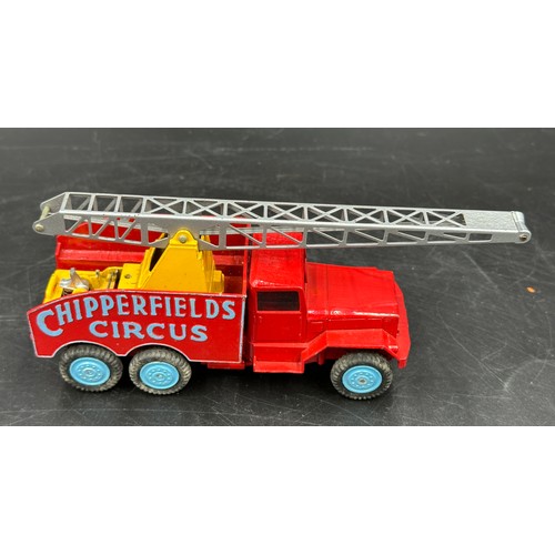 842 - Corgi toys No. 1121 Chipperfield's Circus Crane Truck together with Chipperfield's animal circus cag... 