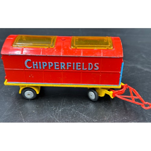 842 - Corgi toys No. 1121 Chipperfield's Circus Crane Truck together with Chipperfield's animal circus cag... 