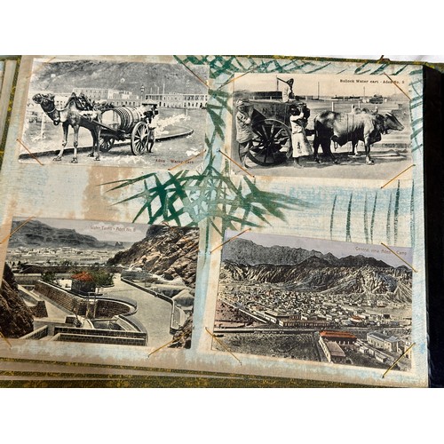 768 - An Oriental Lacquer Postcard Album containing Japanese and Chinese postcards of topographical views ... 