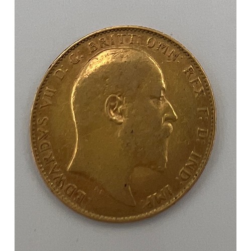 627 - An Edward VII, 1901-1910 sovereign, 1909. 8gm.