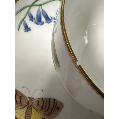 271 - Four 19thC cups and saucers to include two with lozenge marks to base, a Minton with butterfly handl... 