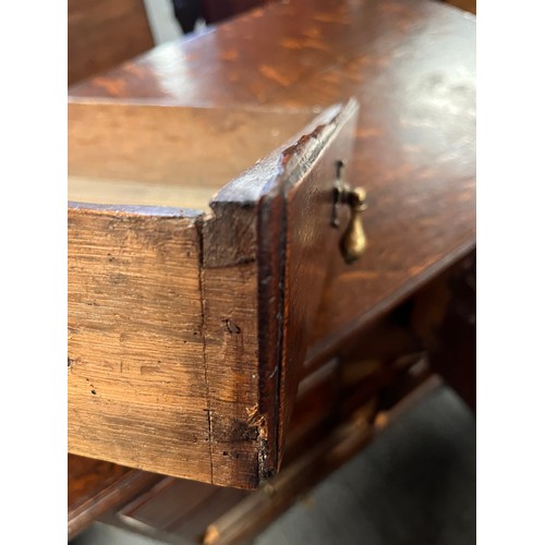 81 - Small oak chest with central door flanked by dummy drawers with others beneath. 63cm w x 44cm d x 64... 