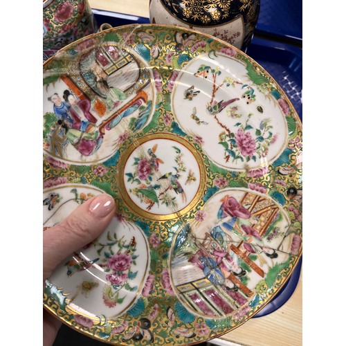 783 - Nineteenth century oriental ceramics to include 3 Chinese famille rose plates, 20cm d and 2 others, ... 