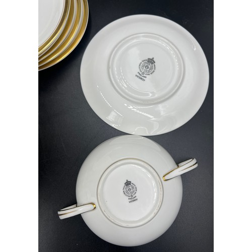 248 - A composite set of white and gilt dinner service to include 6 Royal Worcester Viceroy bowls and sauc... 